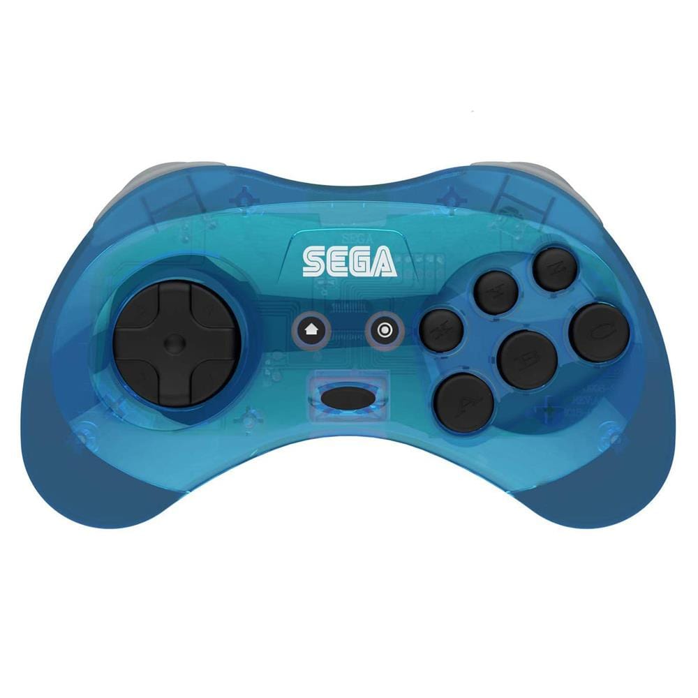 Retro-Bit Official SEGA Saturn 8-Button 2.4Ghz Wireless Arcade Pad - Blue - The Pi Hut