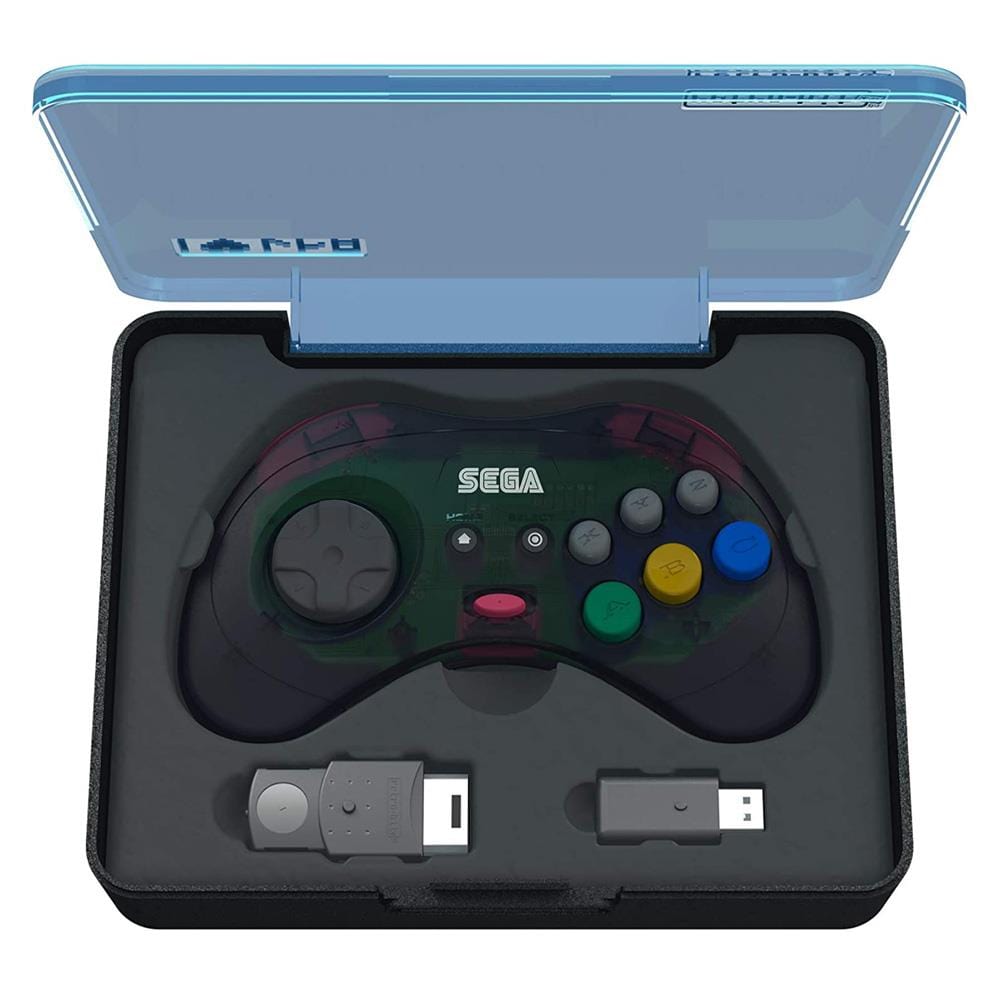 Retro-Bit Official SEGA Saturn 8-Button 2.4Ghz Wireless Arcade Pad - Grey - The Pi Hut