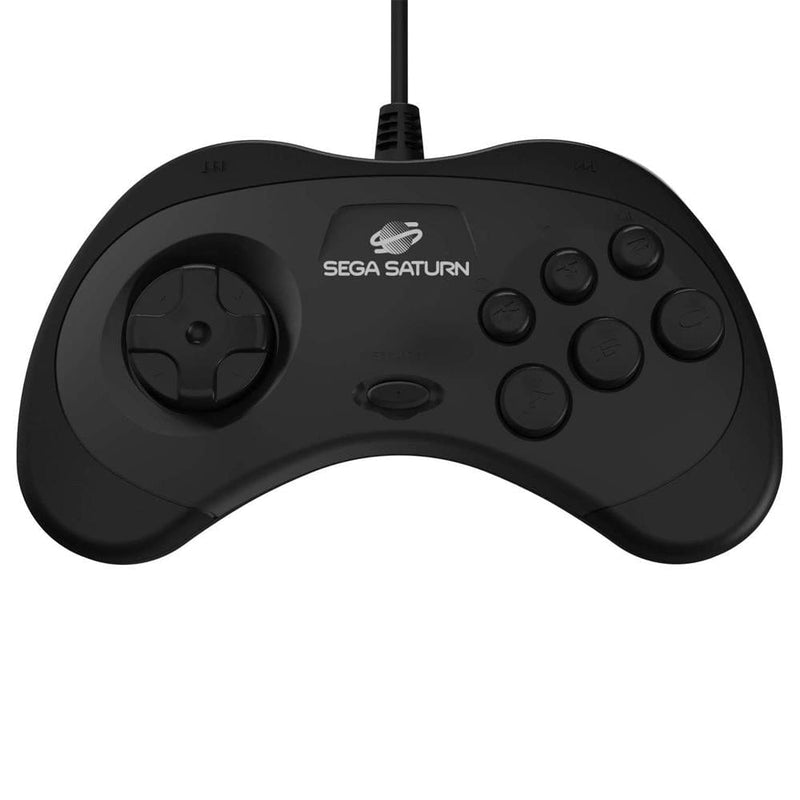 Retro-Bit Official SEGA Saturn 8-Button USB Arcade Pad - Black - The Pi Hut