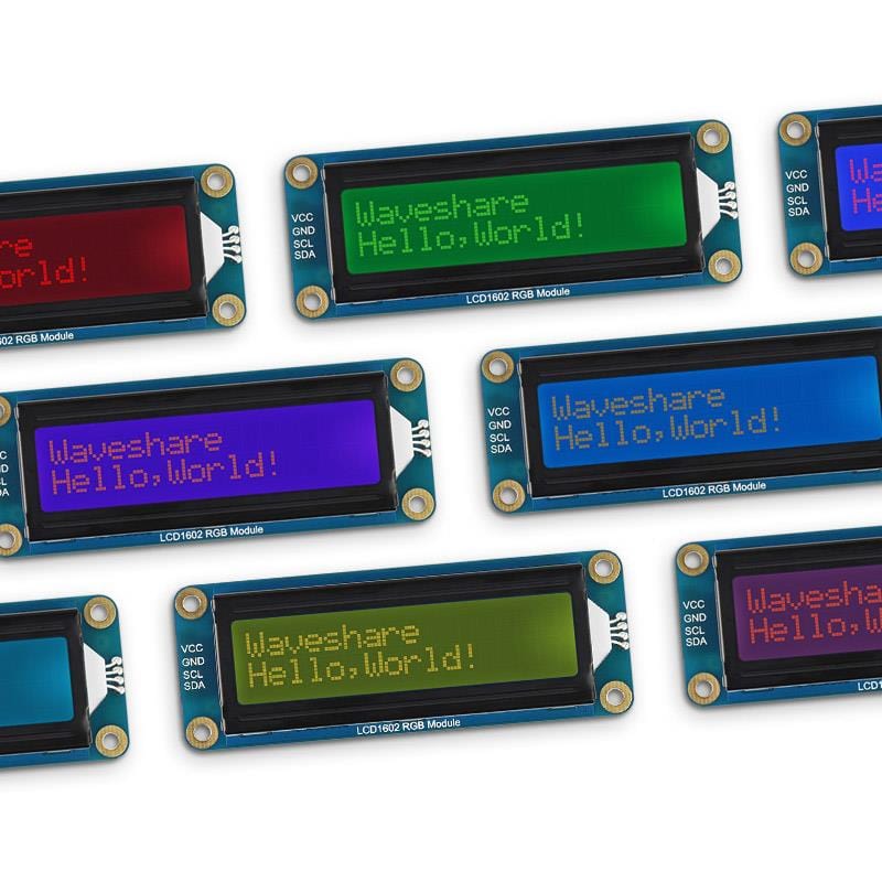 RGB 16x2 LCD Display (I2C, 3.3V/5V) - The Pi Hut