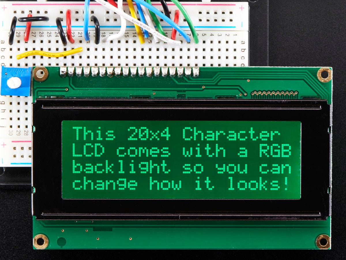 RGB backlight negative LCD 20x4 + extras - The Pi Hut