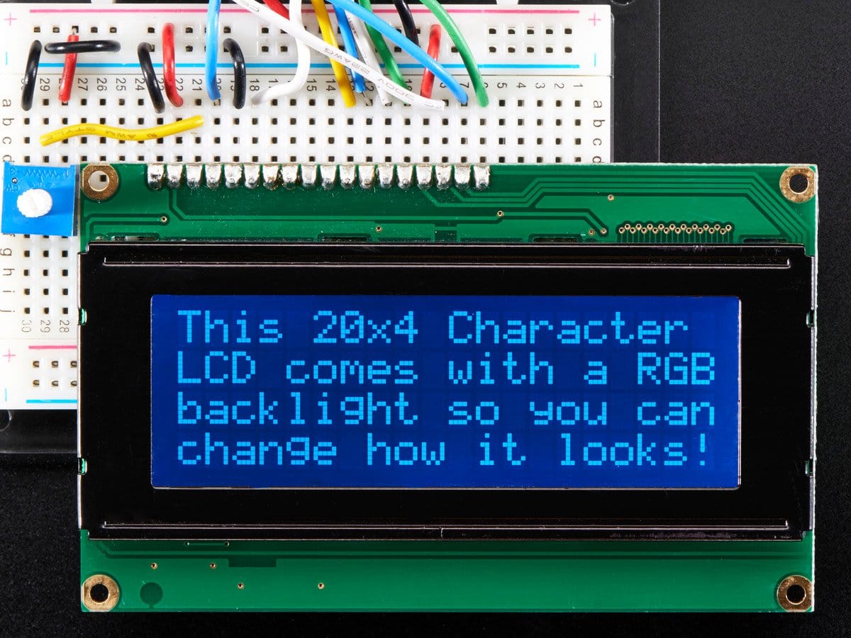 RGB backlight negative LCD 20x4 + extras - The Pi Hut