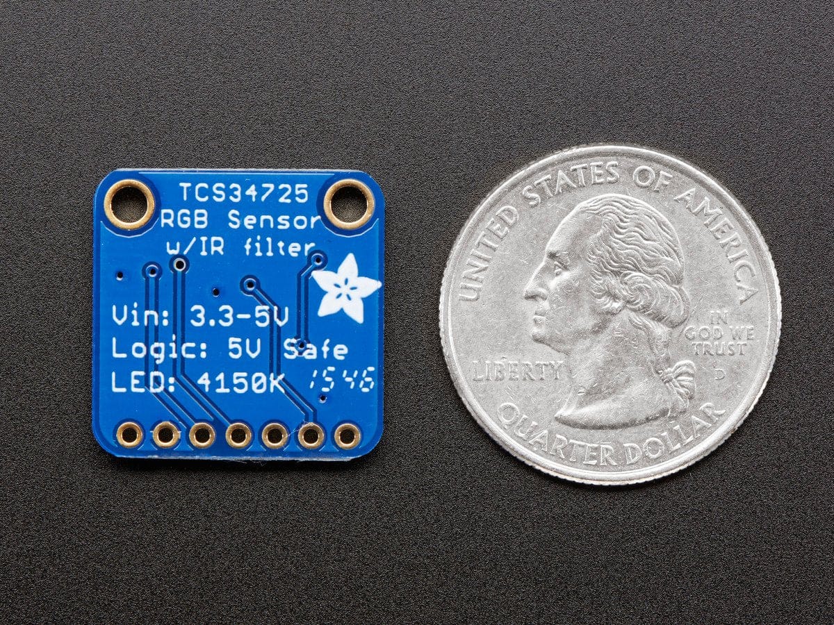 RGB Color Sensor with IR filter and White LED - TCS34725 - The Pi Hut
