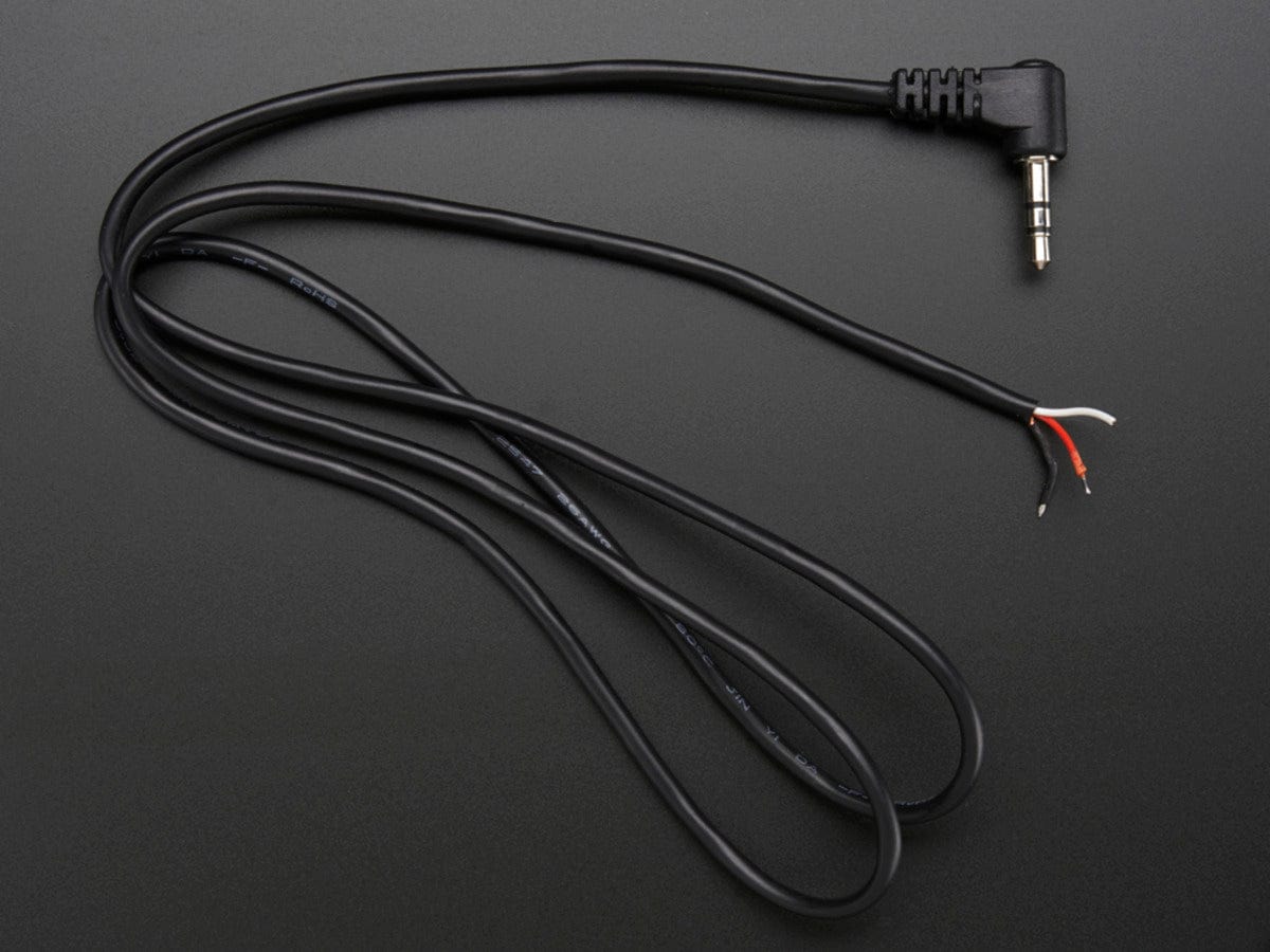 Right-Angle 3.5mm Stereo Plug to Pigtail Cable - The Pi Hut