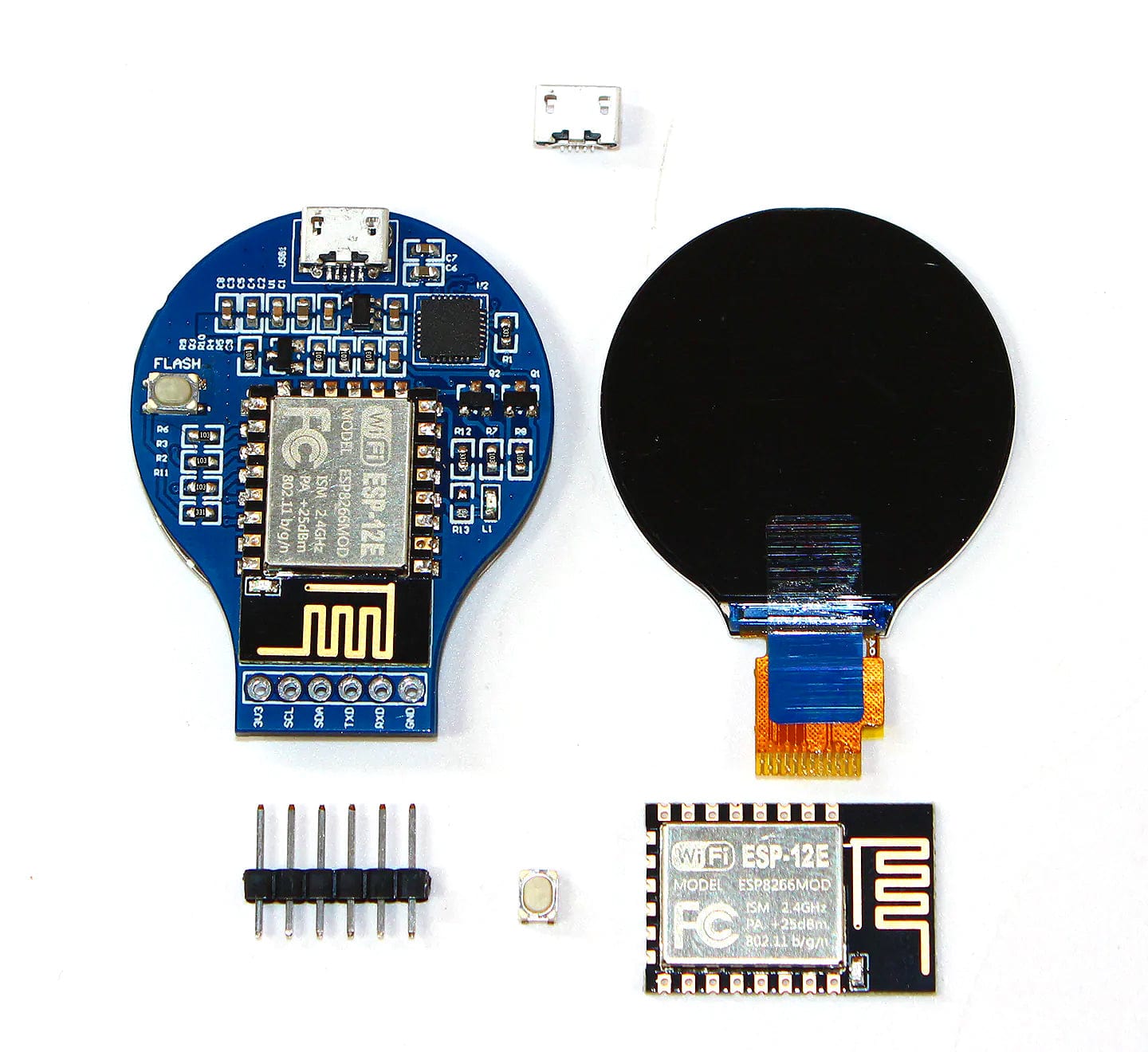 RoundyFi - ESP8266 Round LCD Board - The Pi Hut