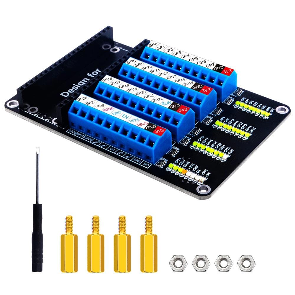 Screw Terminal Expansion Board for Raspberry Pi Pico - The Pi Hut