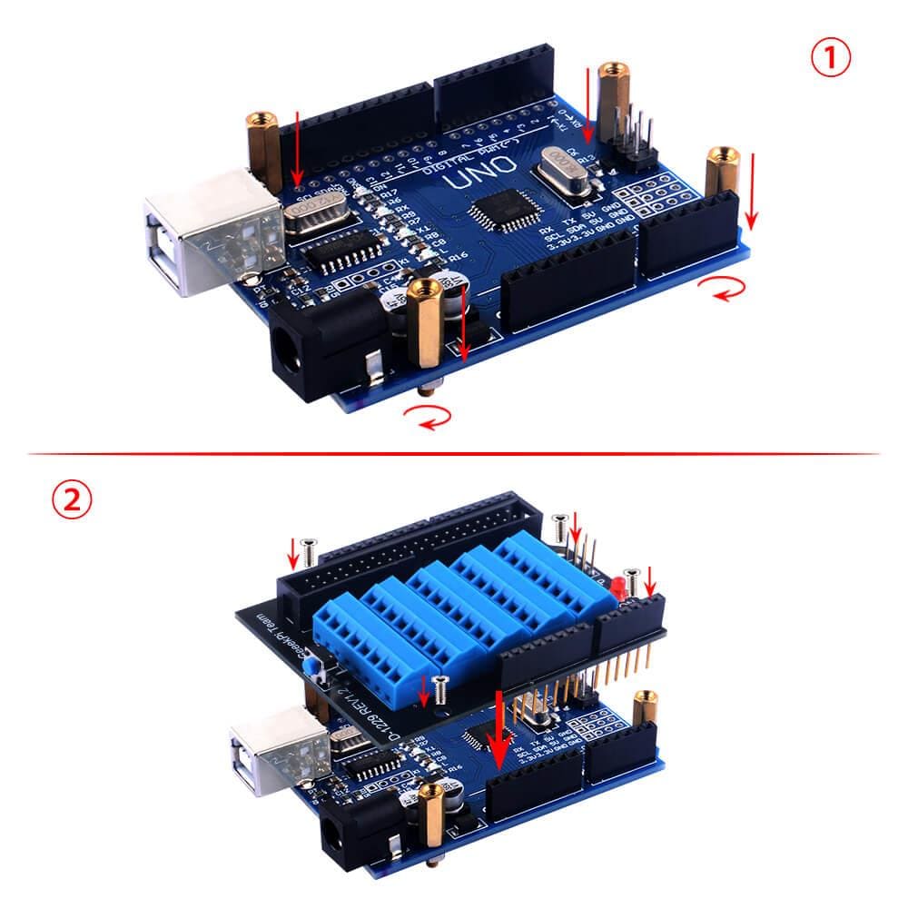 Screw Terminal Shield for Arduino UNO - The Pi Hut