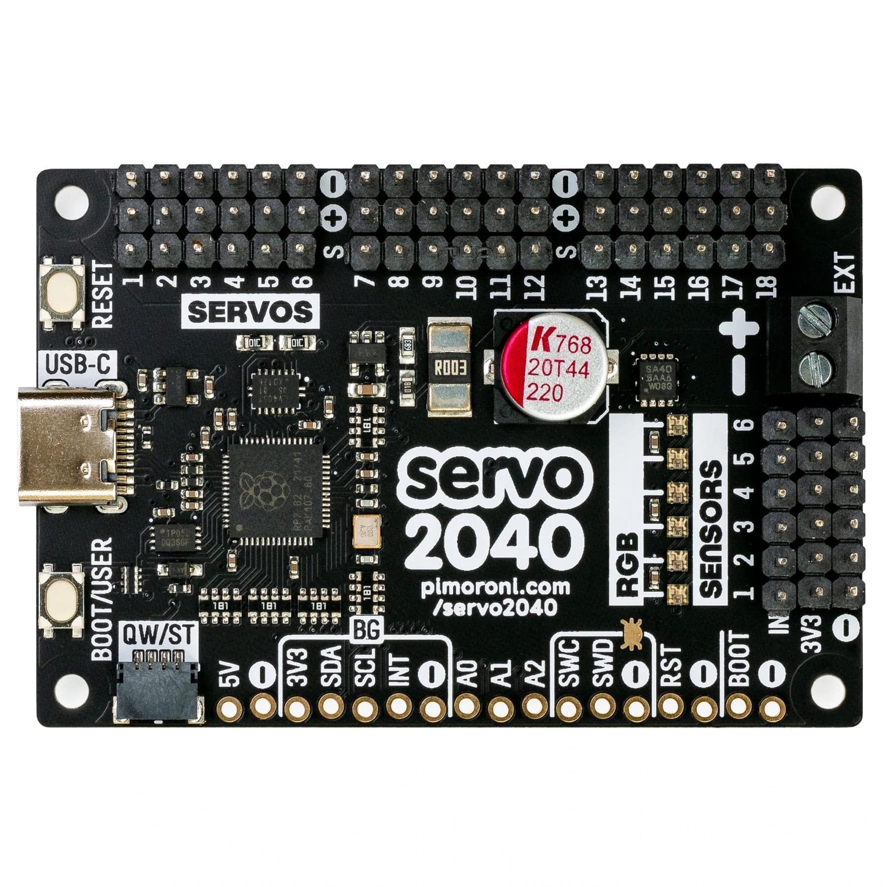 Servo 2040 - 18 Channel Servo Controller - The Pi Hut