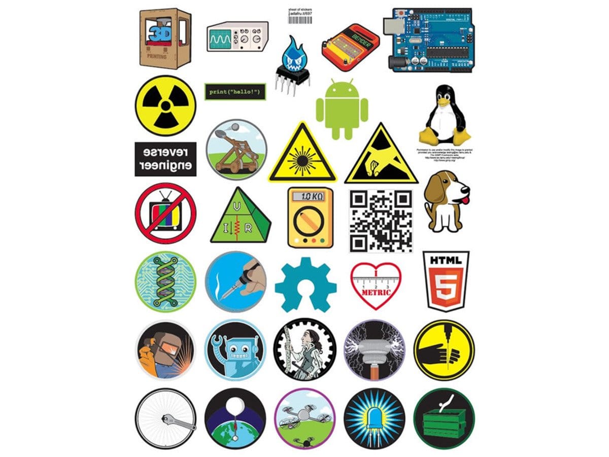 Sheet of stickers (33 total) - Stickers! - The Pi Hut