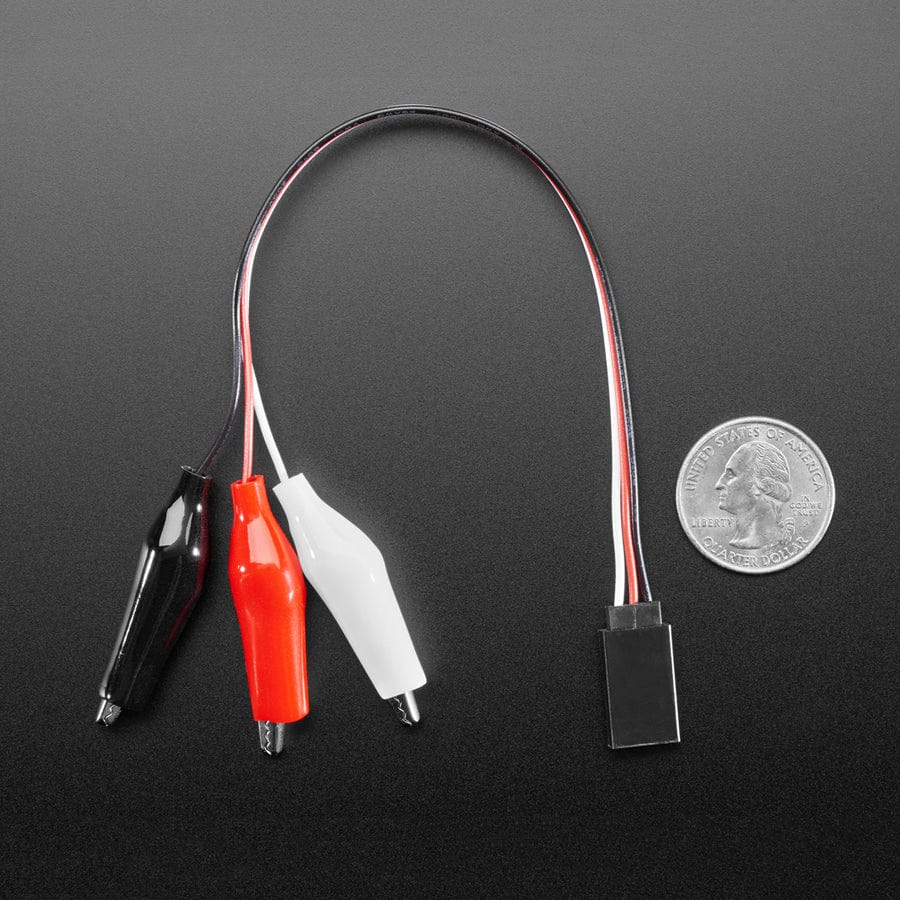 Shrouded Servo to Alligator Clip Cable - 17cm long - The Pi Hut