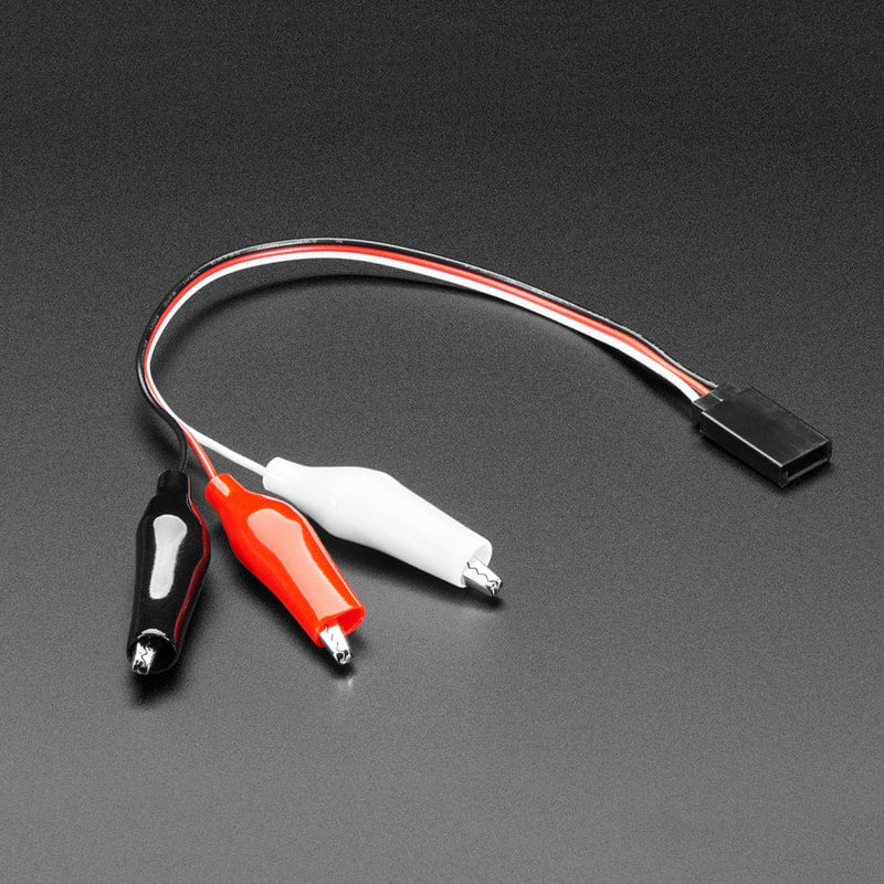 Shrouded Servo to Alligator Clip Cable - 17cm long - The Pi Hut