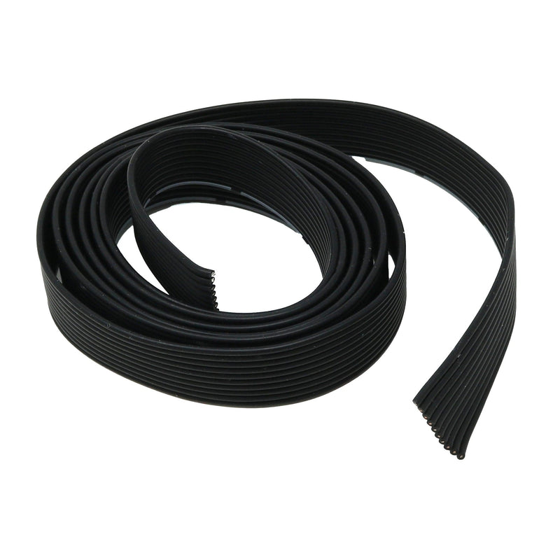 Silicone Cover Stranded-Core Ribbon Cable - 10 Wire 1 Meter Long (28AWG Black) - The Pi Hut
