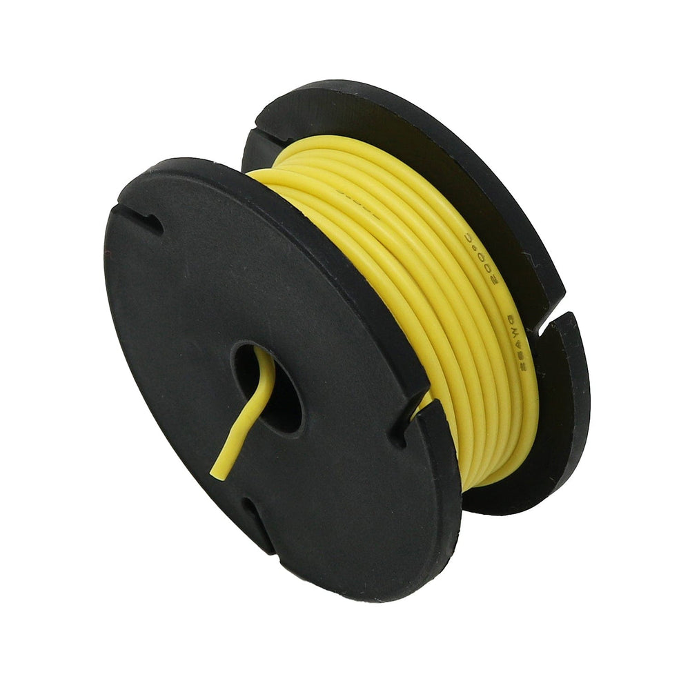 Silicone Cover Stranded-Core Wire - 25ft 26AWG - Yellow - The Pi Hut