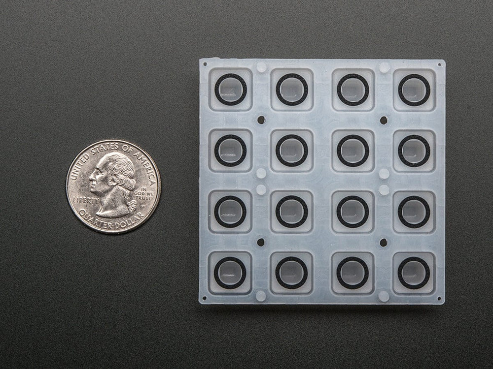 Silicone Elastomer 4x4 Button Keypad - for 3mm LEDs - The Pi Hut