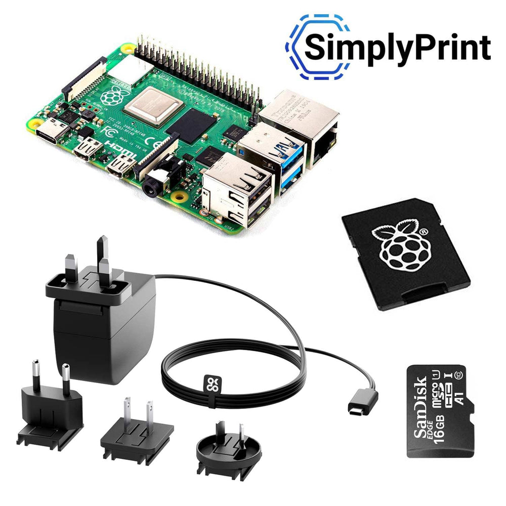 SimplyPrint Raspberry Pi 4 Starter Kit - The Pi Hut