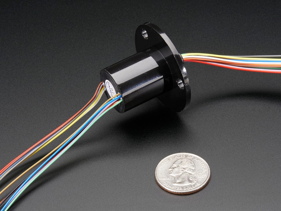 Slip Ring with Flange - 22mm diameter, 12 wires, max 240V @ 2A - The Pi Hut