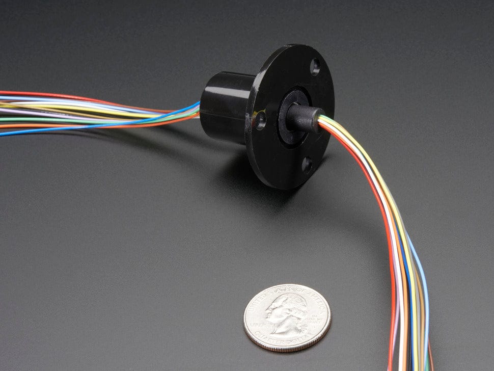 Slip Ring with Flange - 22mm diameter, 12 wires, max 240V @ 2A - The Pi Hut