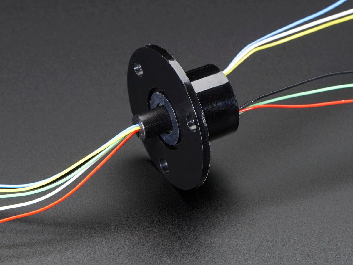 Slip Ring with Flange - 22mm diameter, 6 wires, max 240V @ 2A - The Pi Hut