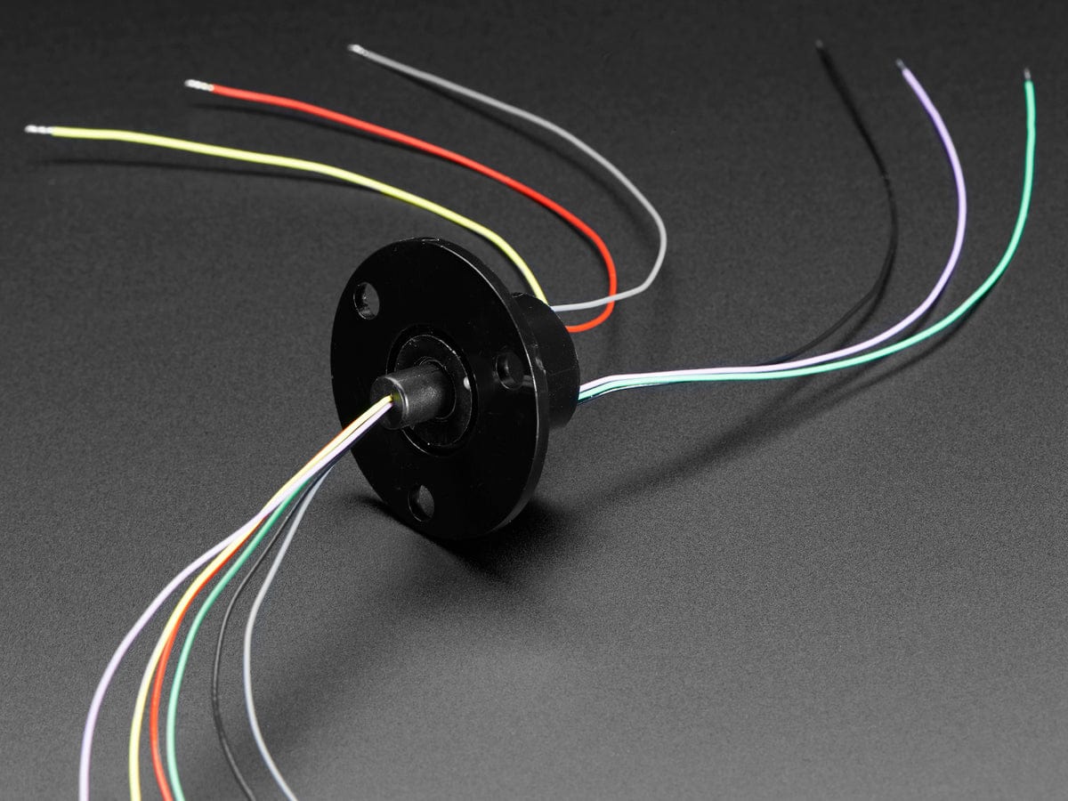 Slip Ring with Flange - 22mm diameter, 6 wires, max 240V @ 2A - The Pi Hut