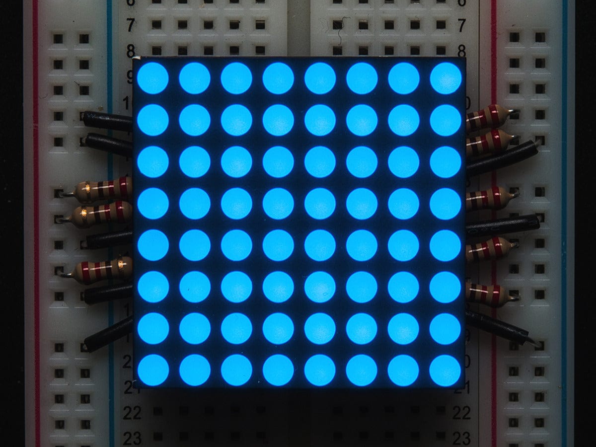 Small 1.2" 8x8 Ultra Bright Blue LED Matrix - The Pi Hut