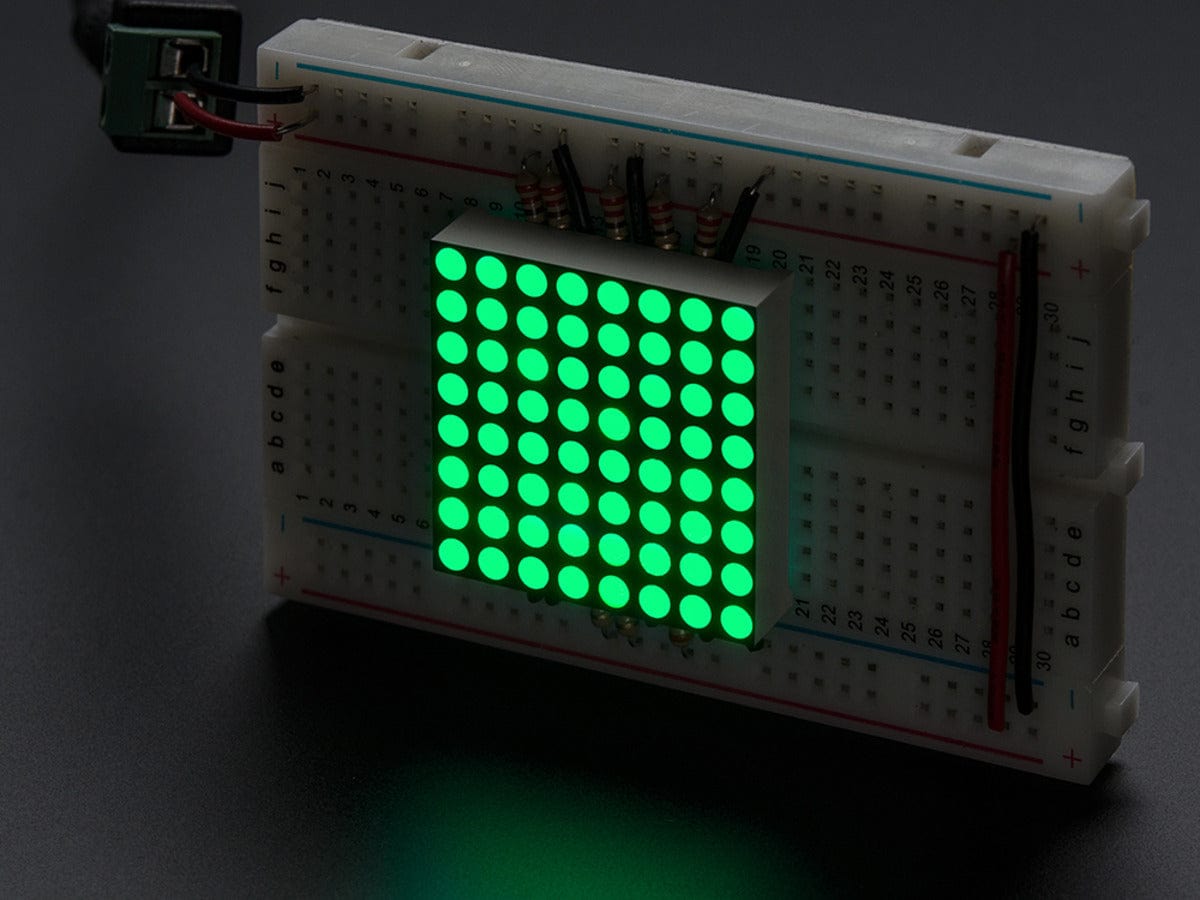 Small 1.2" 8x8 Ultra Bright Pure Green LED Matrix - The Pi Hut