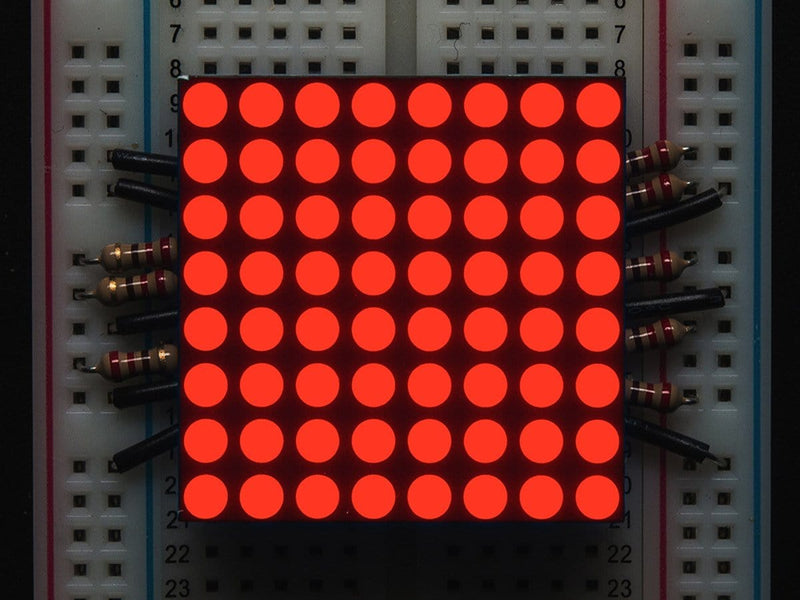 Small 1.2" 8x8 Ultra Bright Red LED Matrix - The Pi Hut