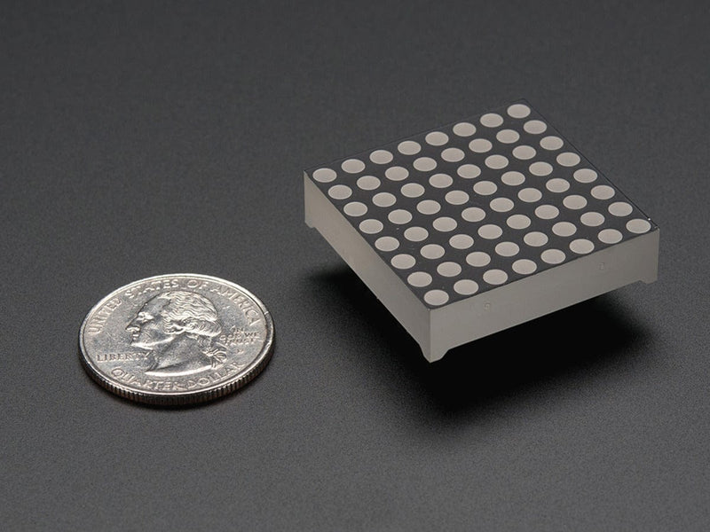 Small 1.2" 8x8 Ultra Bright Red LED Matrix (KWM-30881CVB) - The Pi Hut