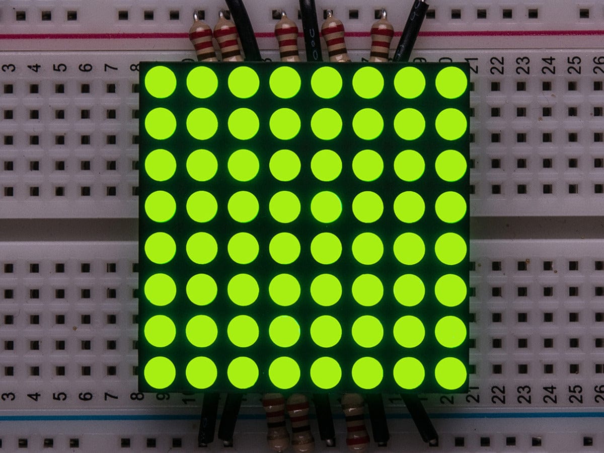 Small 1.2" 8x8 Ultra Bright Yellow-Green LED Matrix - The Pi Hut