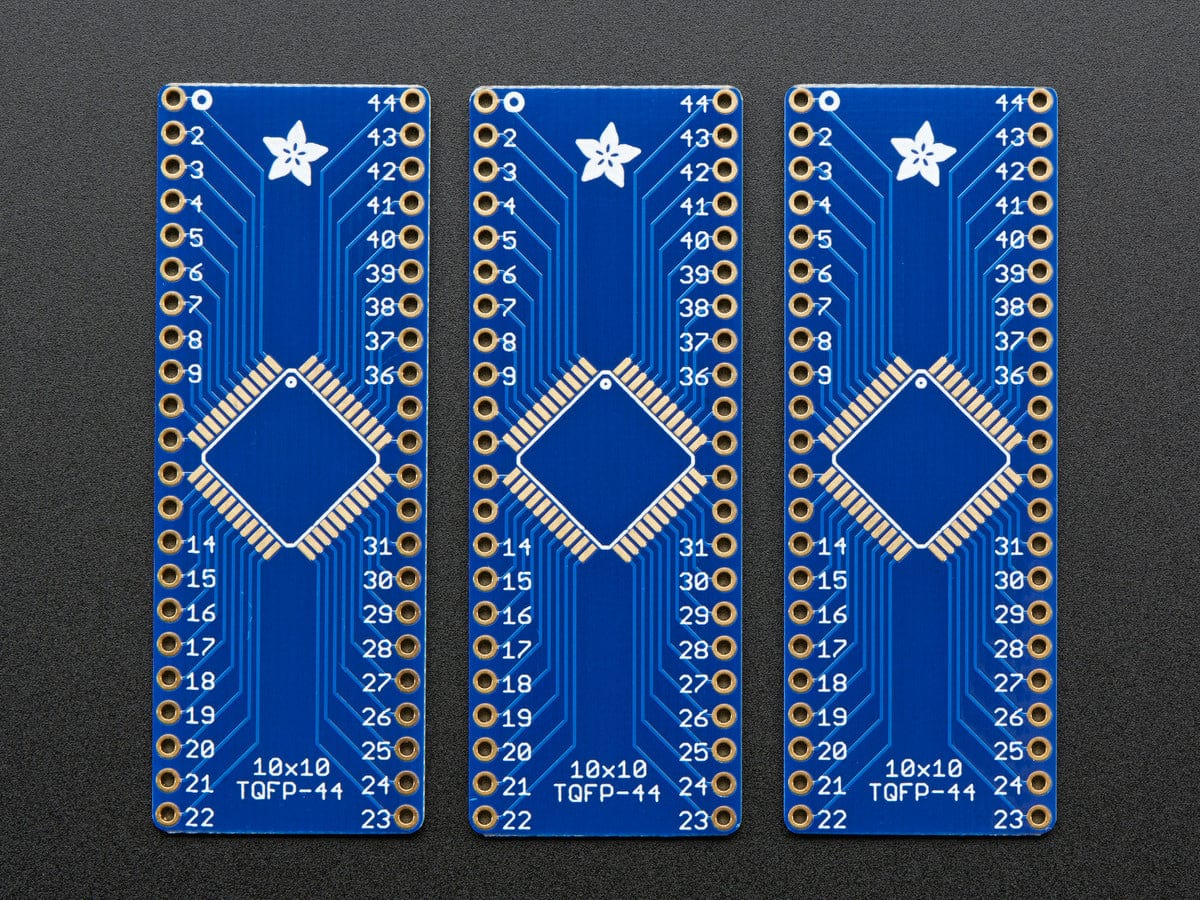 SMT Breakout PCB for 44-QFN or 44-TQFP - 3 Pack! - The Pi Hut