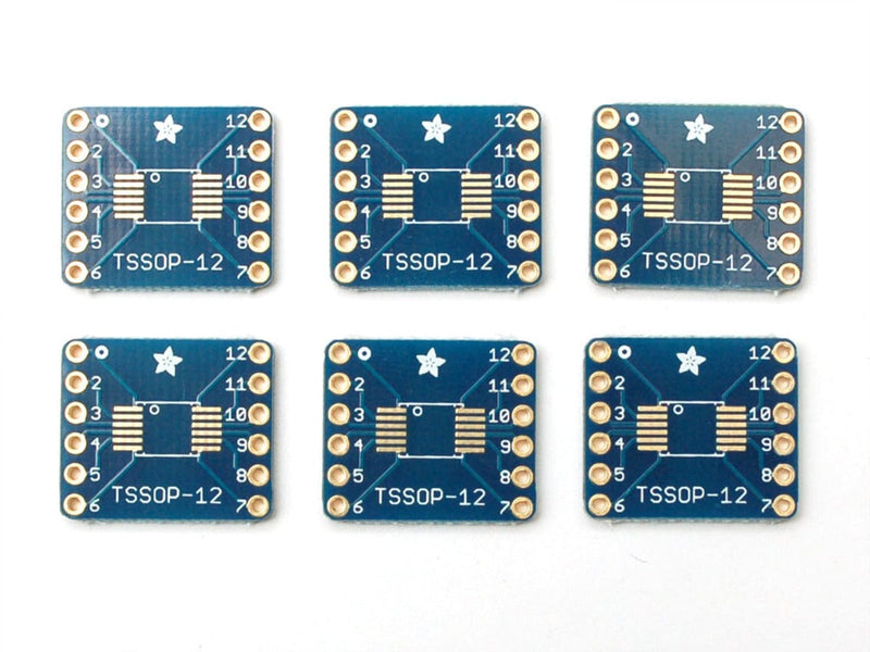 SMT Breakout PCB for SOIC-12 or TSSOP-12 - 6 Pack! - The Pi Hut