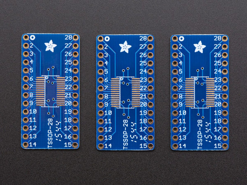 SMT Breakout PCB for SOIC-28 or TSSOP-28 - 3 Pack! - The Pi Hut