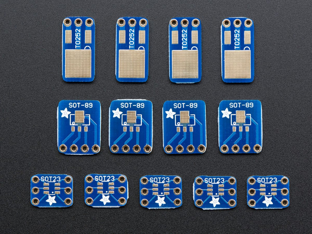 SMT Breakout PCB Set For SOT-23, SOT-89, SOT-223 and TO252 - The Pi Hut