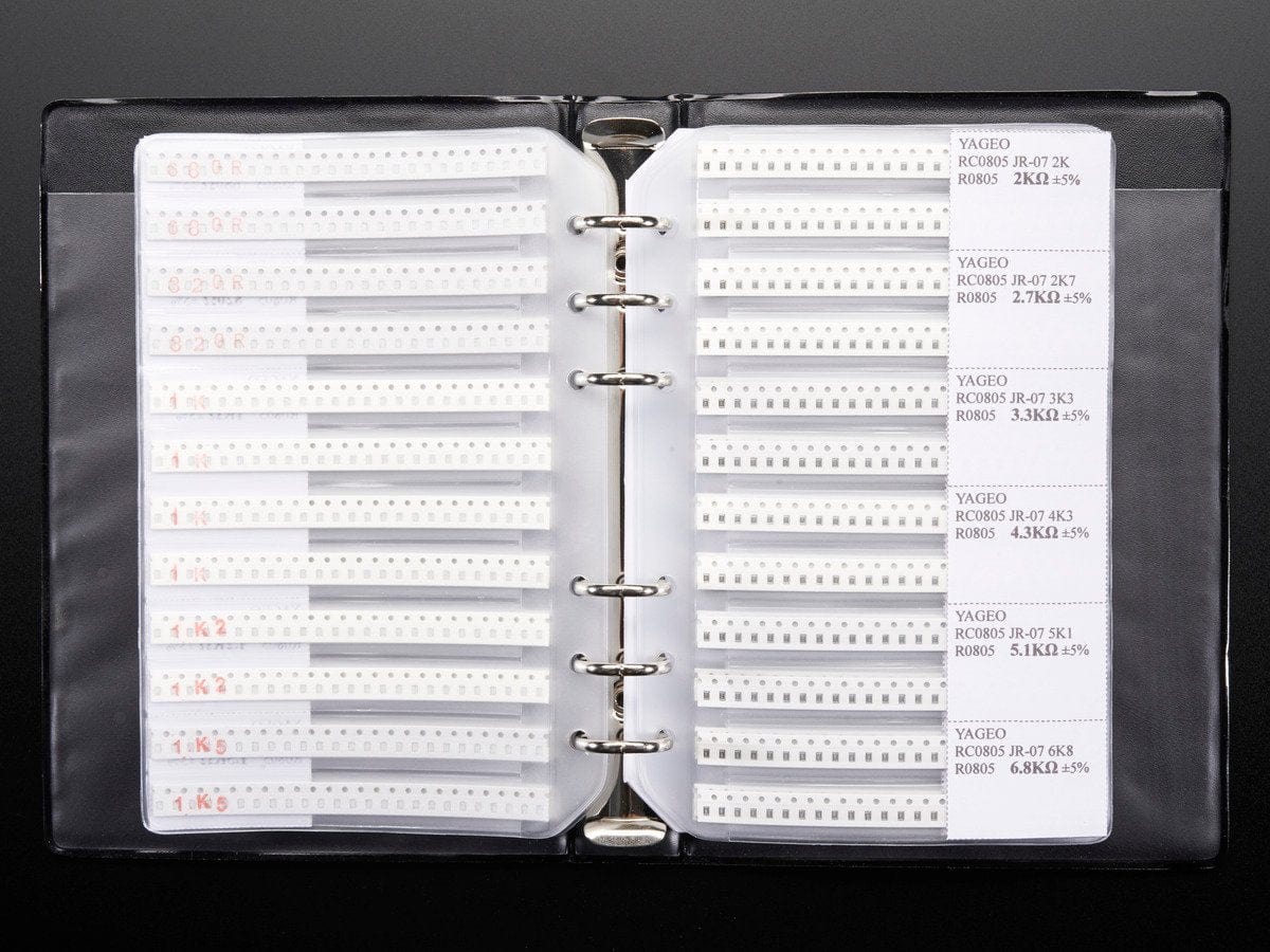 SMT/SMD 0805 Resistor and Capacitor Book - 3725 pieces - The Pi Hut