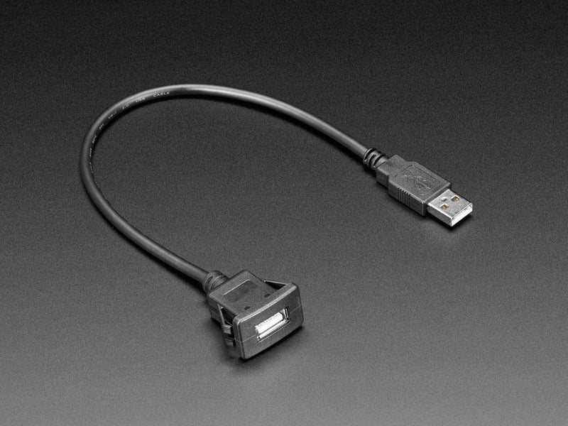 Snap-In Panel Mount Cable - USB A Extension Cable - The Pi Hut
