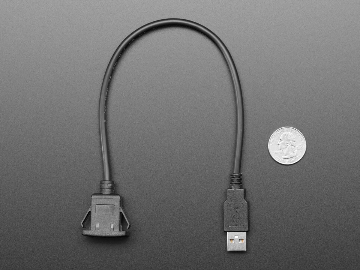 Snap-In Panel Mount Cable - USB A Extension Cable - The Pi Hut