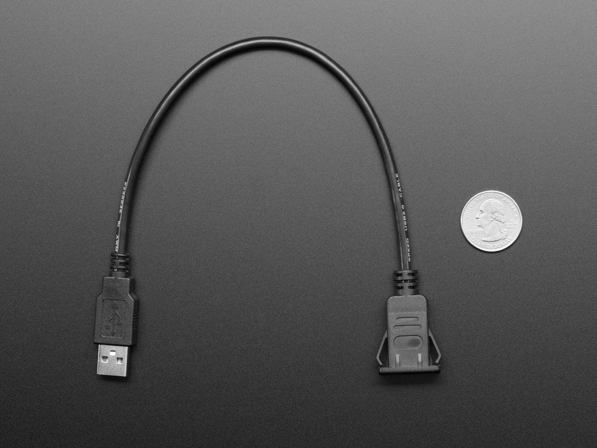 Snap-In Panel Mount Cable - USB C Socket to USB A Plug - The Pi Hut