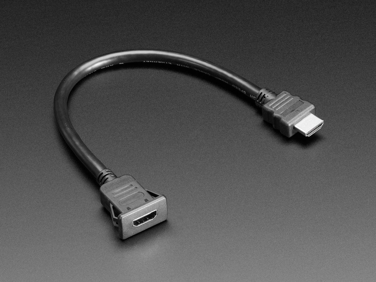 Snap-In Panel Mount HDMI Cable - 30cm - The Pi Hut