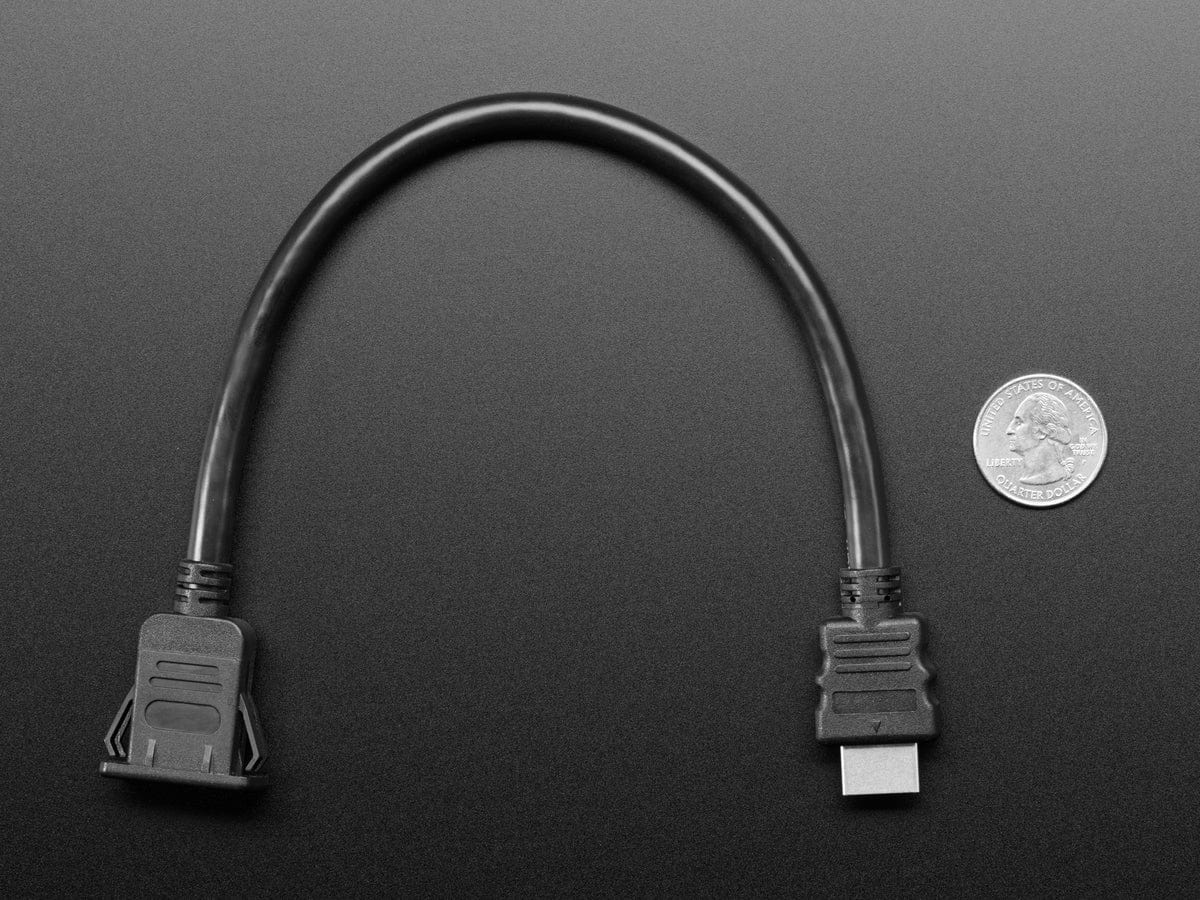 Snap-In Panel Mount HDMI Cable - 30cm - The Pi Hut