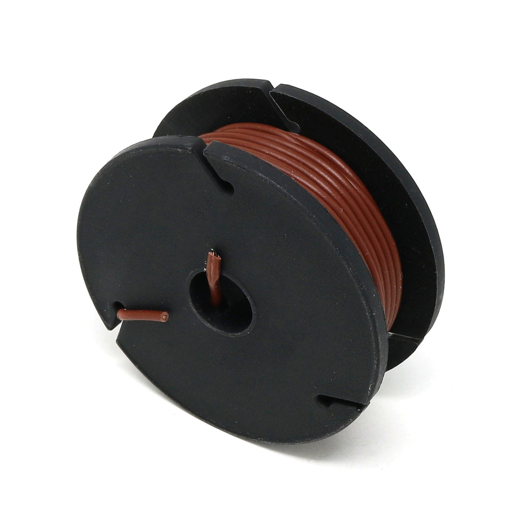 Solid-Core Wire Spool - 7.5m 22AWG - Brown - The Pi Hut