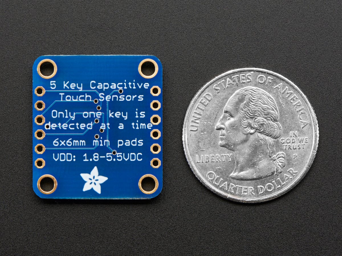 Standalone 5-Pad Capacitive Touch Sensor Breakout - AT42QT1070 - The Pi Hut