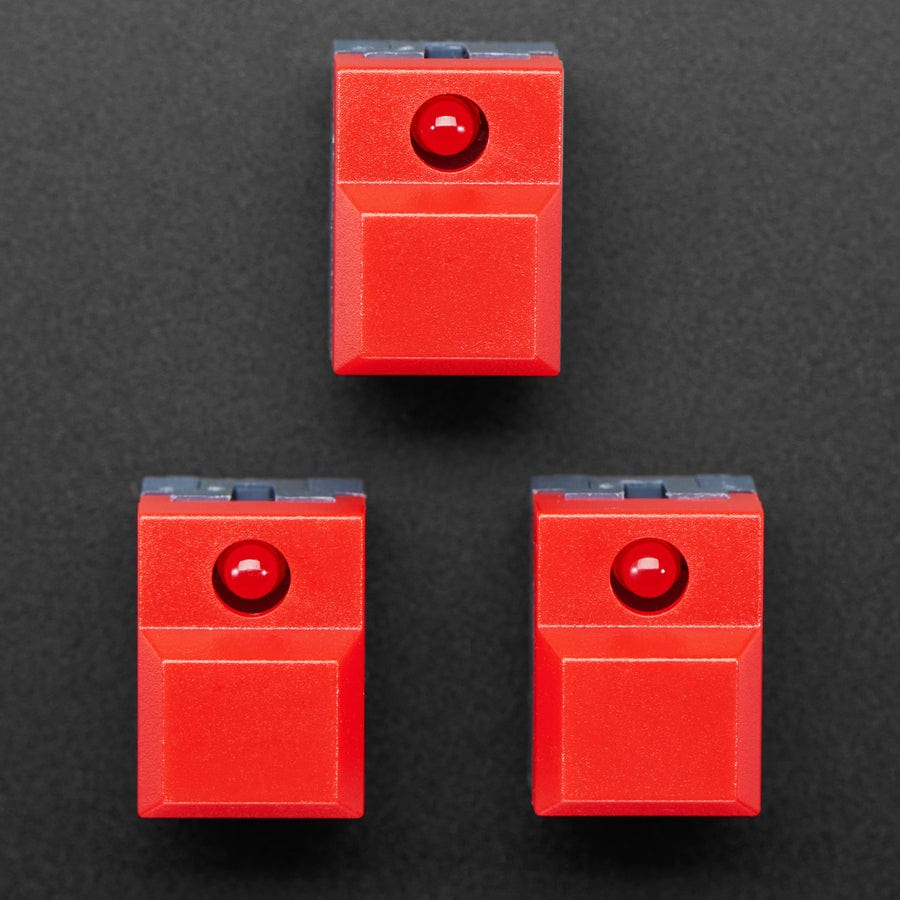 Step Switch with LED - Three Pack of Red with Red LED (PB86-A1) - The Pi Hut