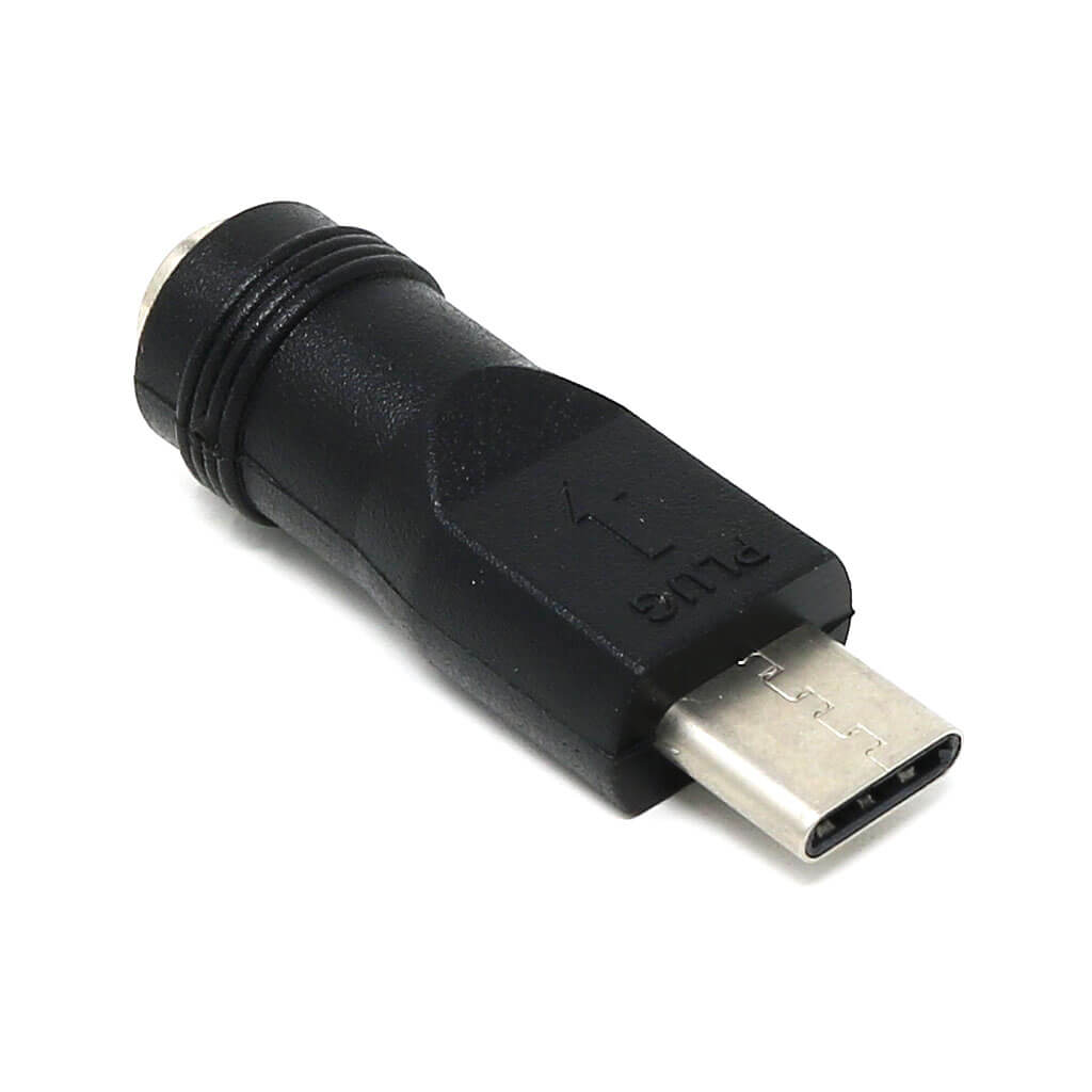 Straight USB-C to 2.1mm Barrel Jack Adapter - The Pi Hut