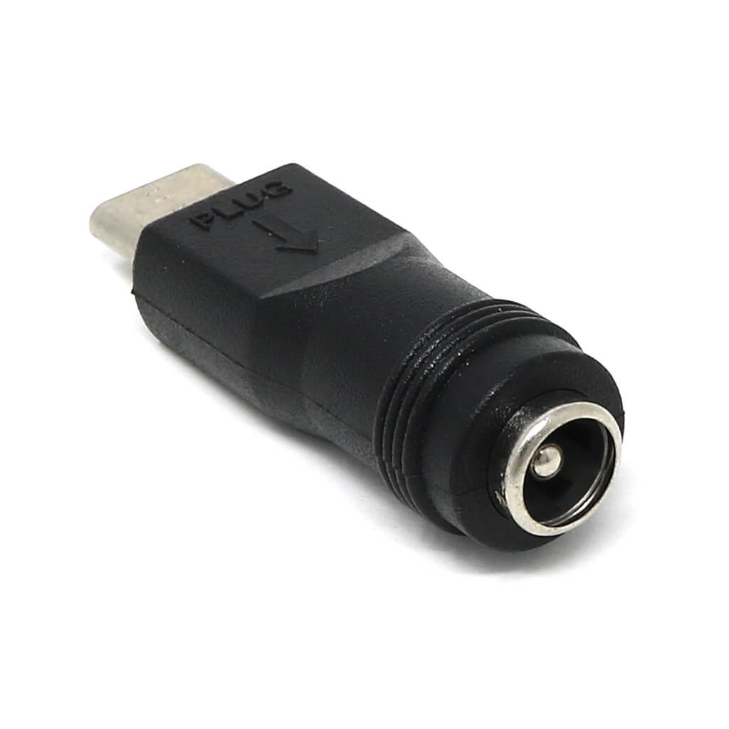 Straight USB-C to 2.1mm Barrel Jack Adapter - The Pi Hut