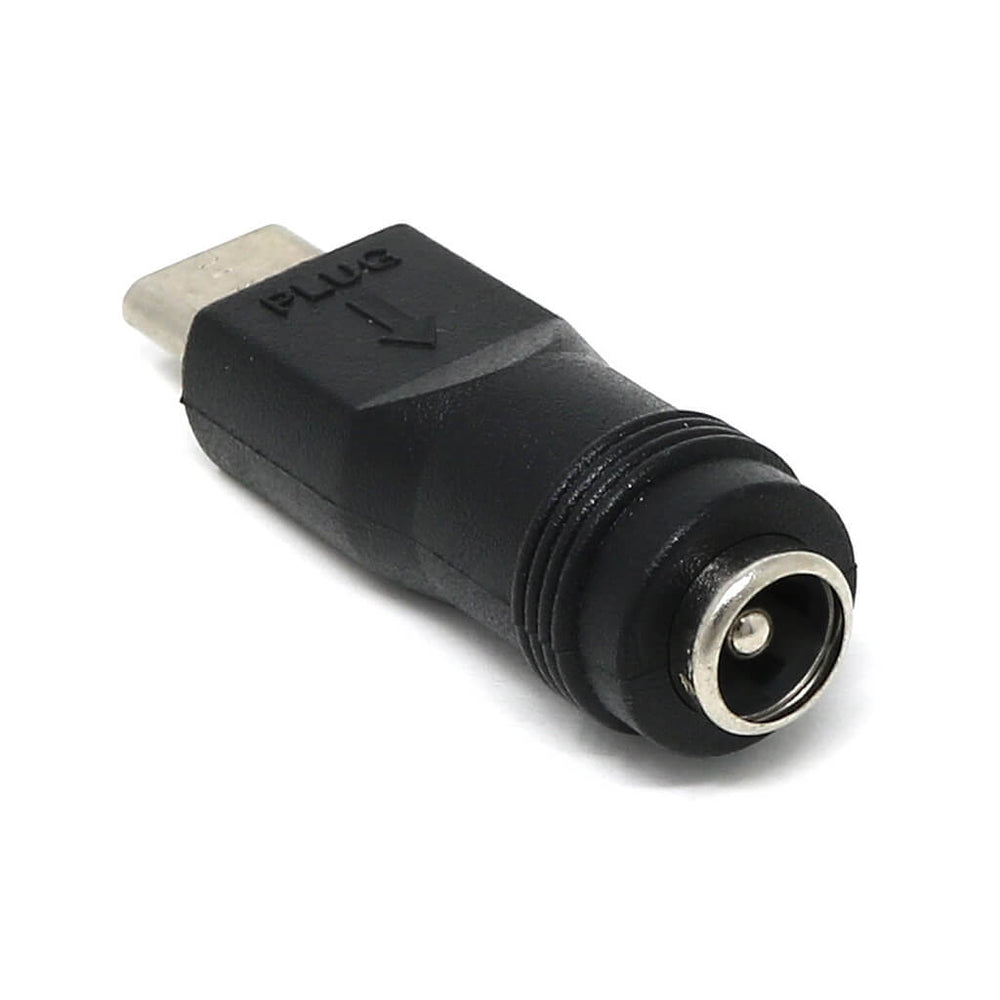 Straight USB-C to 2.1mm Barrel Jack Adapter