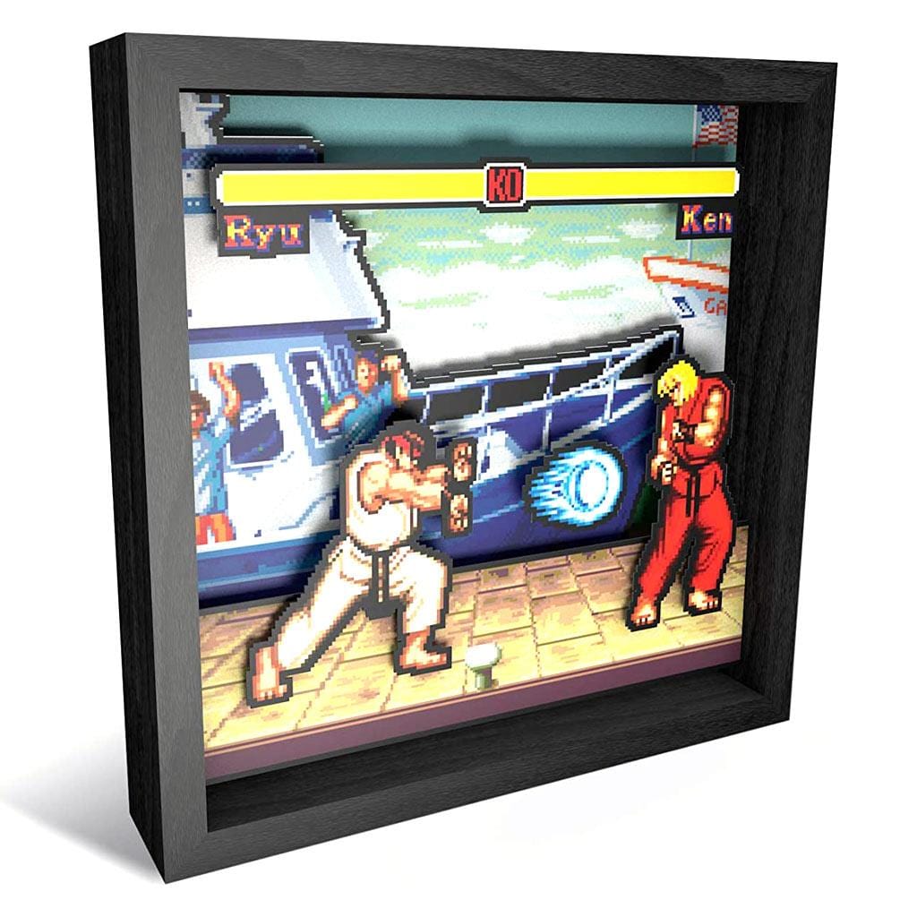Street Fighter Boat Scene Pixel Frame (9x9") - The Pi Hut
