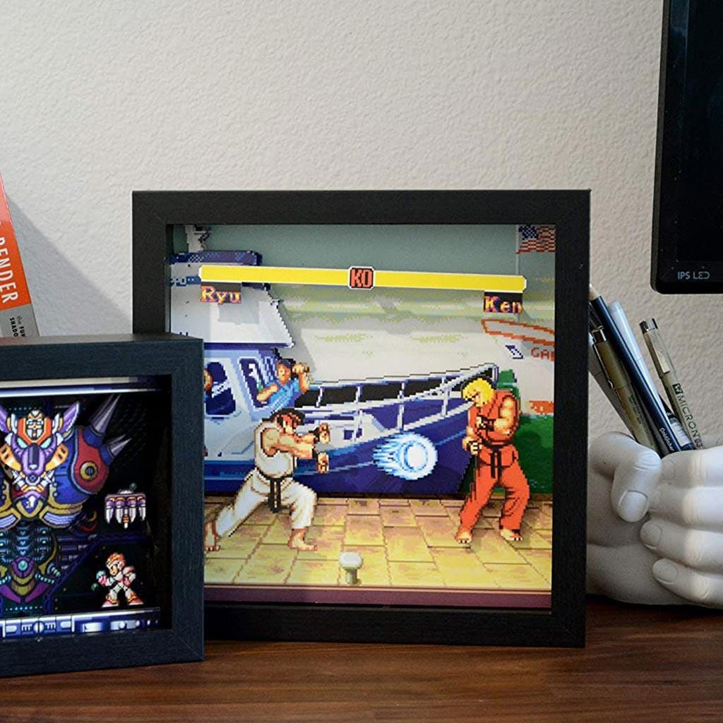 Street Fighter Boat Scene Pixel Frame (9x9") - The Pi Hut