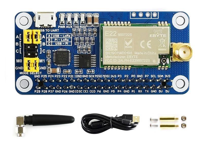 SX1262 LoRa HAT for Raspberry Pi - 868MHz (for Europe, Asia, Africa) - The Pi Hut