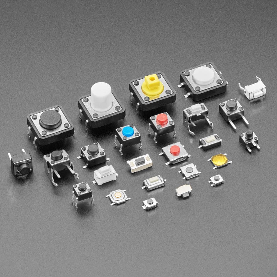 Tactile Switch Assortment - 25 Different Buttons with 10 Pieces of Each - The Pi Hut