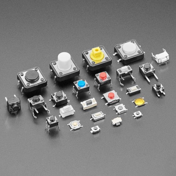 Tactile Switch Assortment - 25 Different Buttons with 10 Pieces of Each ...