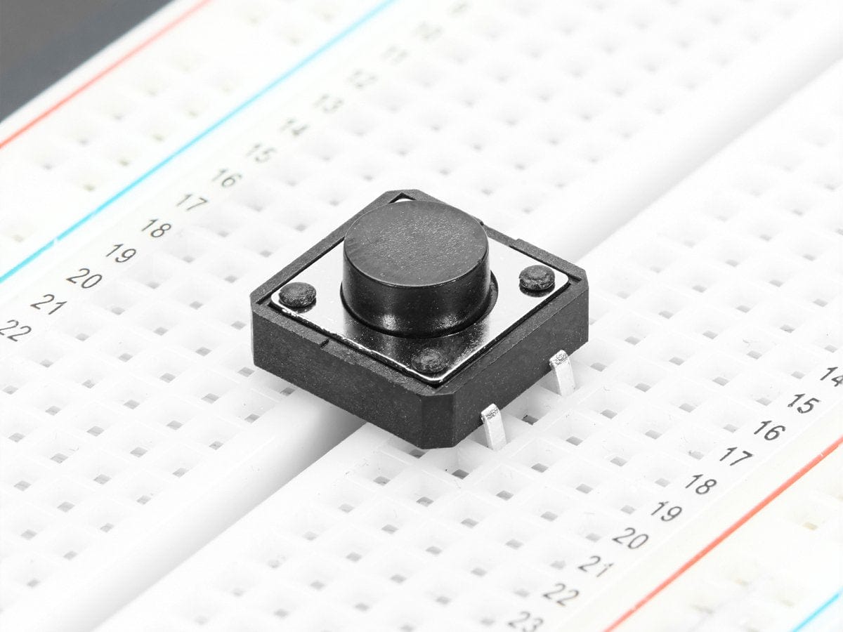 Tactile Switch Buttons (12mm square, 6mm tall) x 10 pack - The Pi Hut